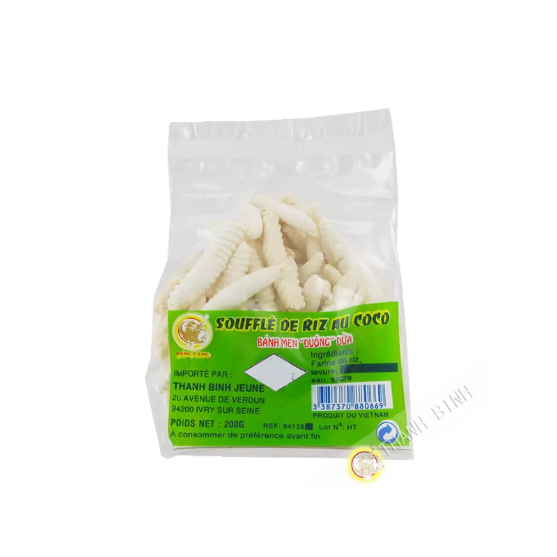 Puffed rice coconut DRAGON GOLD 200g Vietnam Puffed rice coconut DRAGON GOLD 200g Vietnam
