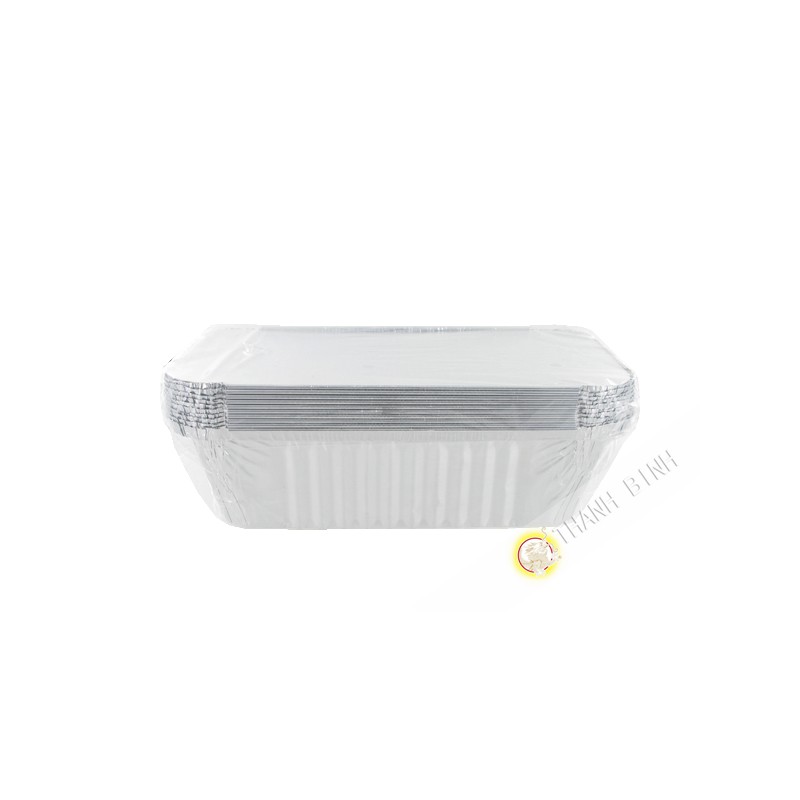 Alufoil container + lid 10pcs 10x20x7cm