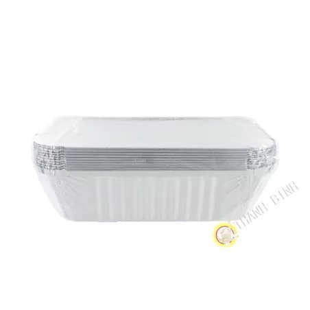 Alufoil contenitore + coperchio 10pcs 10x20x7cm