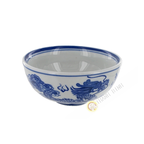 Rice bowl blue dragon porcelain