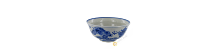 Soup bowl dragon blue porcelain 18cm Bat Trang