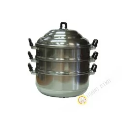 Marmite à vapeur 2 étages aluminium PSP 24-28-30cm Thailande