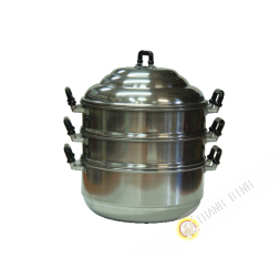 Olla de vapor de 2 plantas de aluminio PSP 24-28 de 30cm de Tailandia