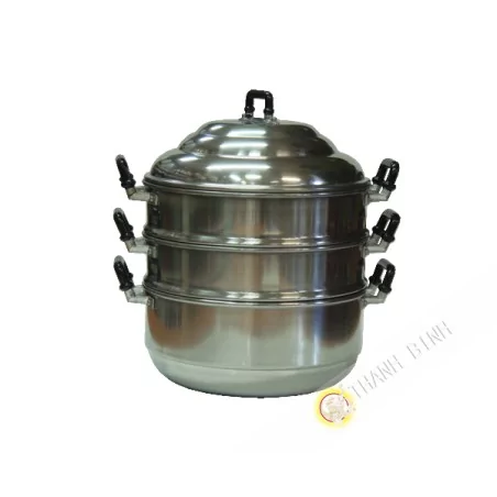 Marmite à vapeur 2 étages aluminium PSP 24-28-30cm Thailande