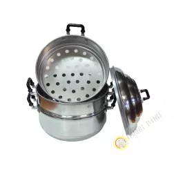 El vapor de la olla de aluminio