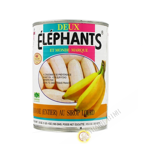 Banana whole in syrup heavy ELEPHANTS 565g Thailand