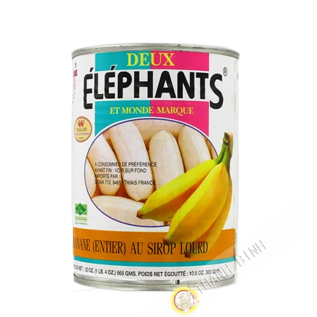 Plátano entero en almíbar pesados ELEFANTES 565 g Tailandia