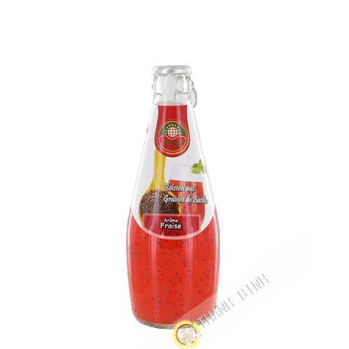 Beber en las semillas de albahaca fresa 290ml Tailandia