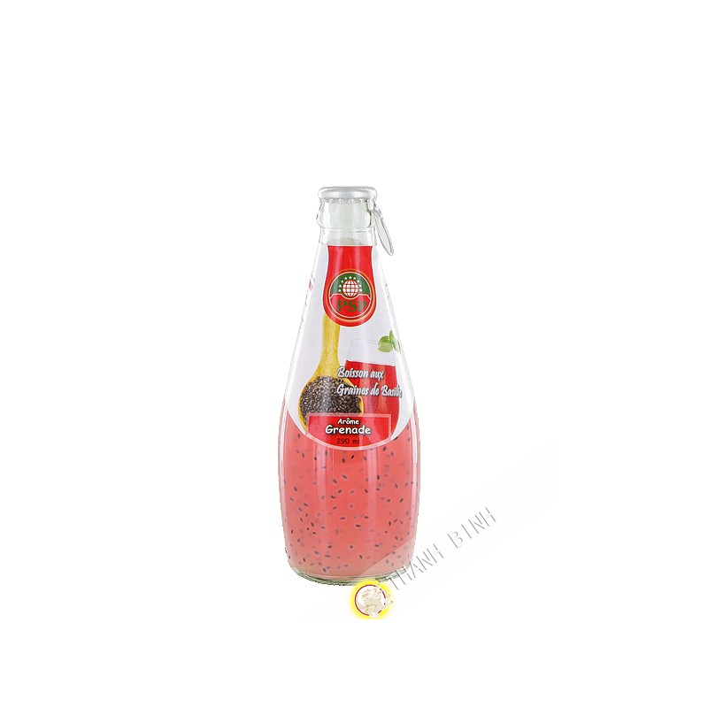 Boisson aux graines de basilic grenade 290ml Thailande