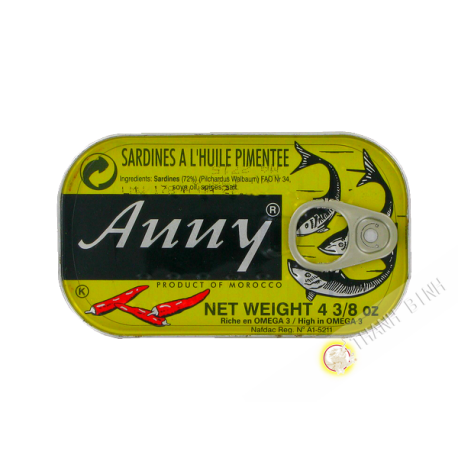Sardine à l'huile pimenté ANNY 125g Maroc