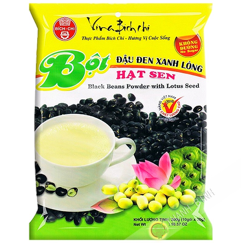 La preparación de la bebida de frijol negro lotus BICH CHI 350g de Vietnam