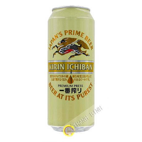 La cerveza Kirin Ichiban en la bobina de 500 ml Japón