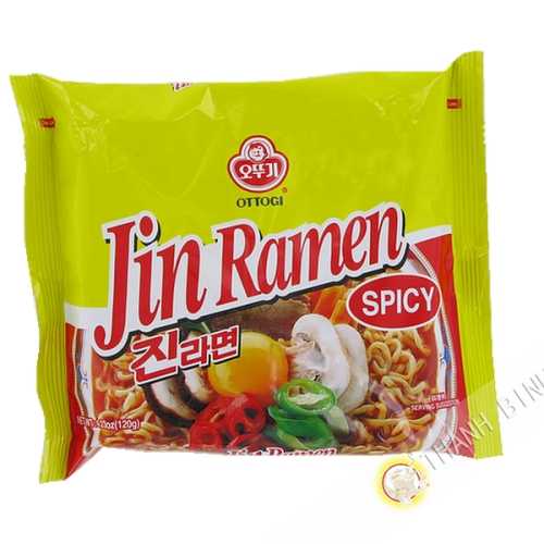 Sopa de fideos Jin Ramen Caliente OTTOGI 120g Corea