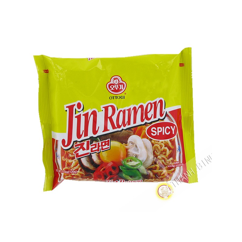 Sopa de fideos Jin Ramen Caliente OTTOGI 120g Corea