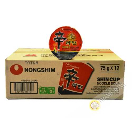 Sopa de fideos Shin Ramyum de la copa NONGSHIM de Cartón 12x68g Corea