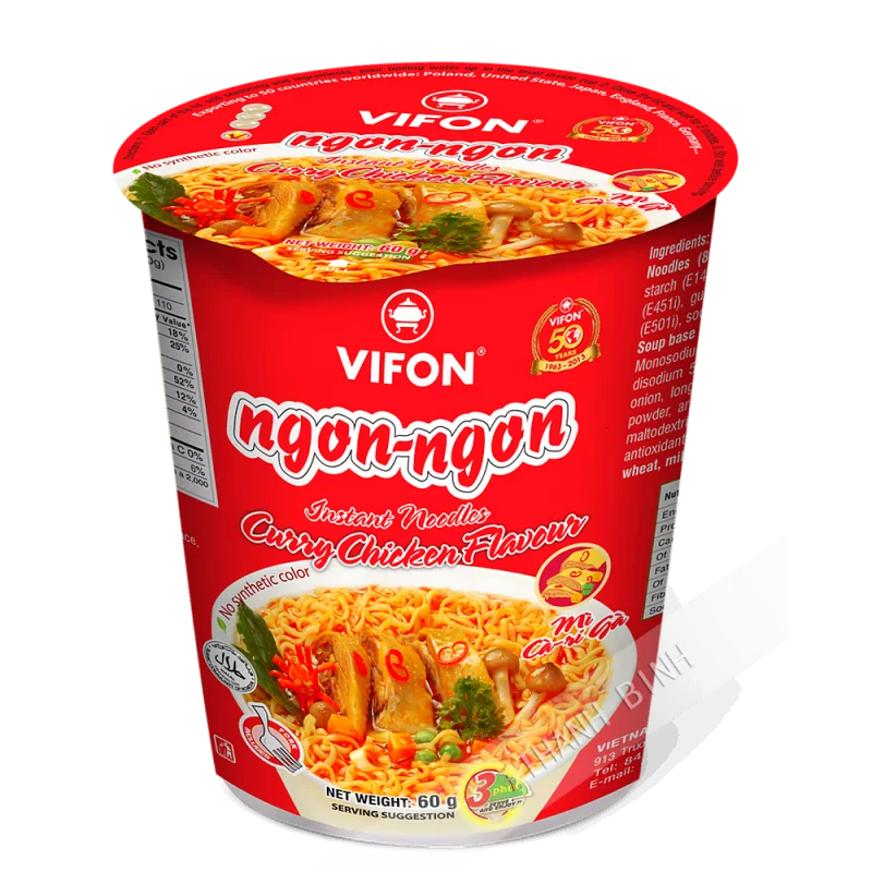 Soup noodle curry chicken Bowl NGON NGON VIFON 60g Vietnam Soup noodle curry chicken Bowl NGON NGON VIFON 60g Vietnam