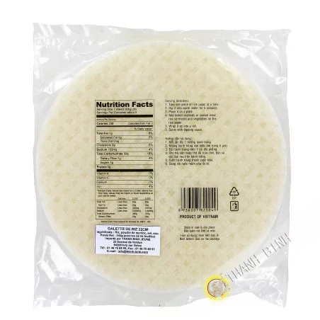 Feuille de riz 22cm pour rouleaux printemps 3 bambou Vietnam 340g