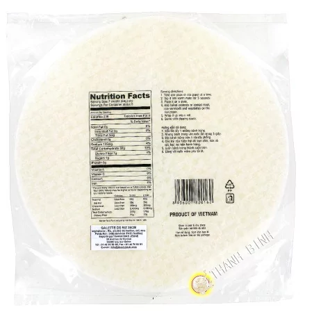 Feuille de riz 28cm pour rouleaux printemps 3 Bambou Vietnam 340g