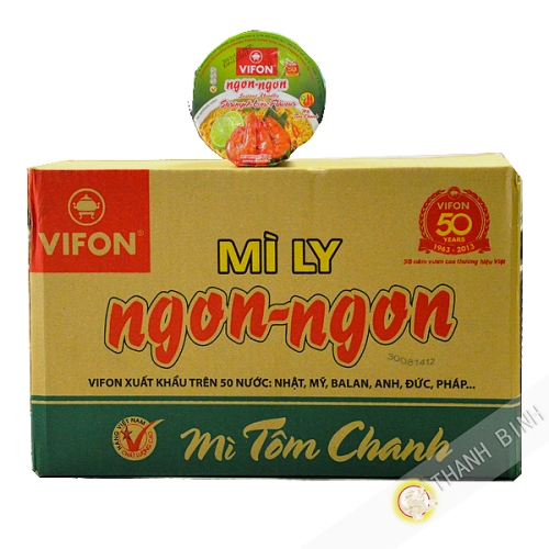 Soupe instantane Crevette Citron NGON NGON VIFON Bol 24x60g Vietnam