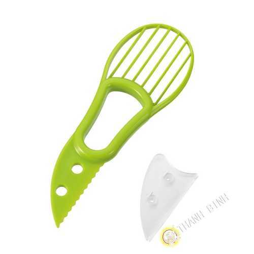 Coupe avocat 2en1 plastique 17cm SHIMOMURA Japon