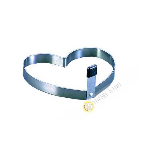 Mold stainless steel egg-shaped heart 9x10cm SANADA Japan