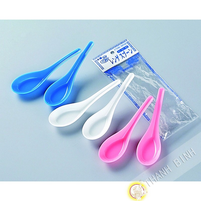 Cucchiaio da zuppa di plastica, sacco di 6pcs 15.5 cm KOHBEC Giappone