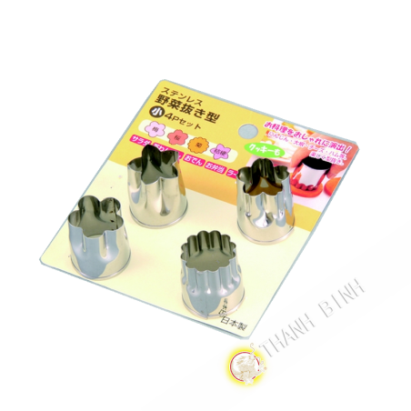 Moule coupe légumes inox, lot de 4pcs Ø2,5cm KOHBEC Japon