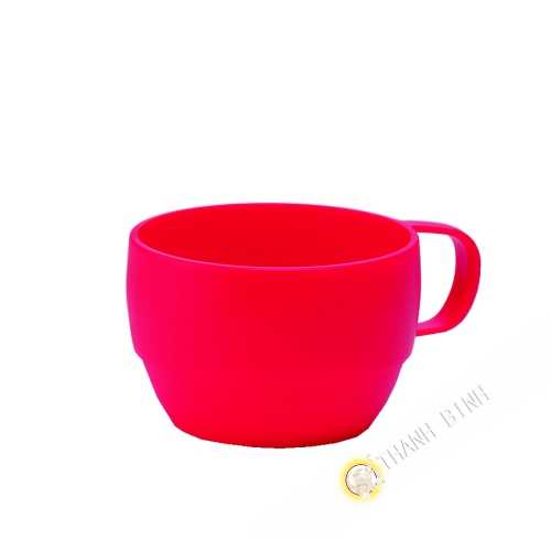 Tasse plastique micro-ondable rouge 350ml 6x9,5cm m-o INOMATA Japon