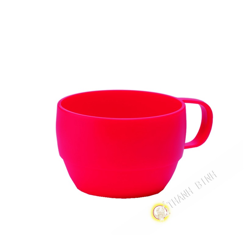 Tasse kunststoff micro-ondable rot 350ml 6x9,5cm m-o INOMATA, Japan