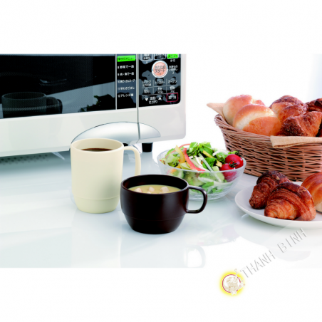 Tazza di plastica micro-ondable marrone 350ml 6x9,5 cm m-o INOMATA Giappone
