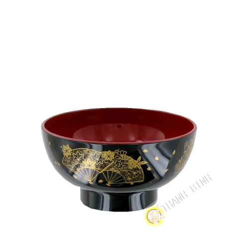 Soup bowl plastic black lacquered 11,5xH5,5cm KOHBEC Japan