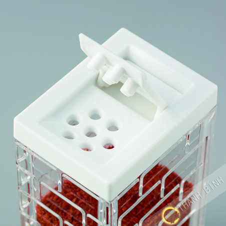 Casella di spezie in polvere, plastica, marrone 7 fori Ø0,2cm 4x9cm INOMATA Giappone