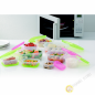 Boite plastique alimentaire rectangle micro onde et frigo, lot de 9pcs vert INOMATA Japon