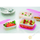 Box food plastic rectangle microwave and refrigerator, lot of 9pcs rose INOMATA Japan