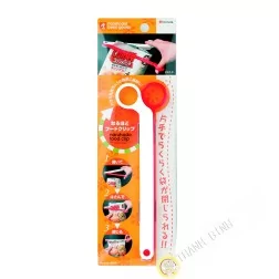 Clip / Clamp closes bag white plastic red 6x20cm INOMATA Japan