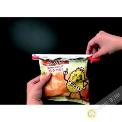 Clip / Morsetto chiude la borsa di plastica bianca, rossa 6x20cm INOMATA Giappone