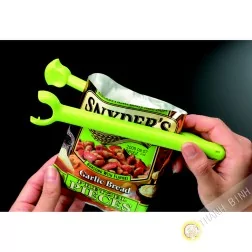 Clip / Clamp farm plastic sachet green 3x19cm, lot of 2pcs INOMATA Japan
