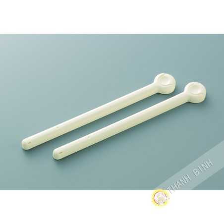 Clip / clamp farm plastic sachet ivory 3x24cm, lot of 2pcs INOMATA Japan
