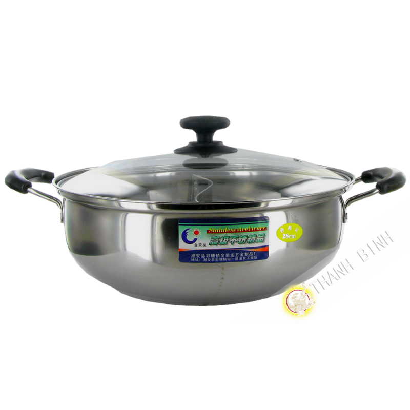 Thép không gỉ tan chảy marmite 28cm JIN RONG FA Trung Quốc Thép không gỉ tan chảy marmite 28cm JIN RONG FA Trung Quốc