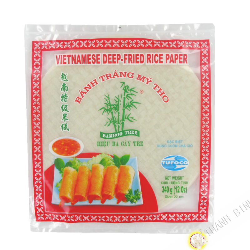 Feuille de riz 22cm pour nems 3 BAMBOU 340g VIETNAM Feuille de riz 22cm pour nems 3 BAMBOU 340g VIETNAM
