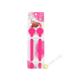 Clip / morsetto farm bustina di plastica rosa 3x19cm, un sacco di 2pcs INOMATA Giappone