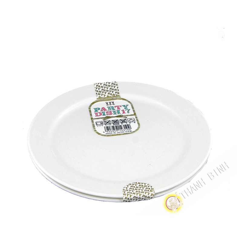 Assiette plate plastique pour fête, lot de 2pcs Ø17cm NAKAYA Japon