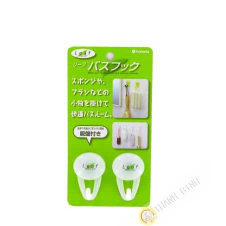 Hook bathroom white plastic 2pcs INOMATA Japan