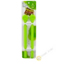 Clip / clamp farm plastic sachet green 3x24,5cm, lot of 2pcs INOMATA Japan