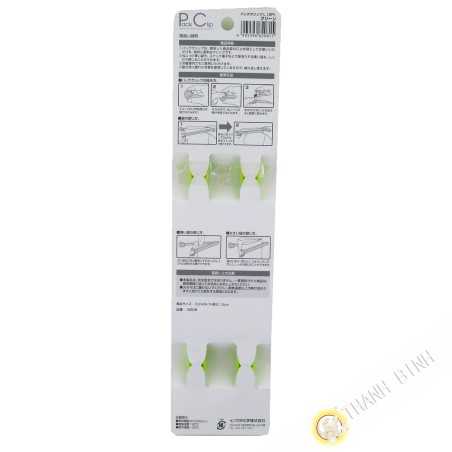 Clip / clamp farm plastic sachet green 3x24,5cm, lot of 2pcs INOMATA Japan