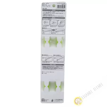 Clip / klemme fest plastikbeutel grün, 3x24,5cm-set 2pcs INOMATA, Japan
