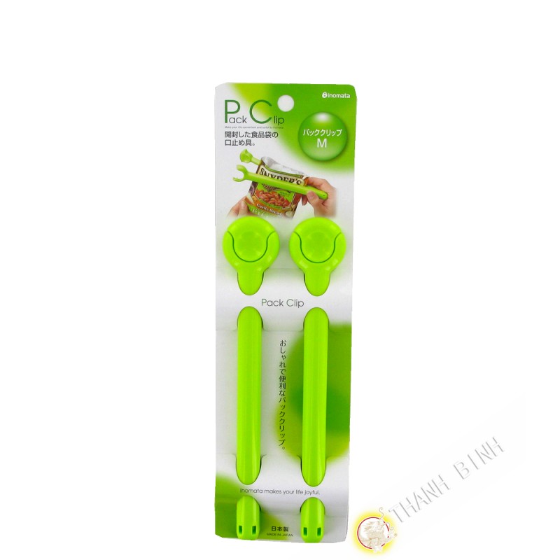 Clip / Morsetto farm bustina di plastica verde 3x19cm, un sacco di 2pcs INOMATA Giappone