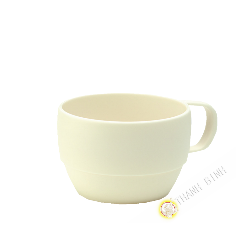 Taza de plástico micro-ondable de marfil 350ml de 6 x 9,5 cm m-o INOMATA Japón