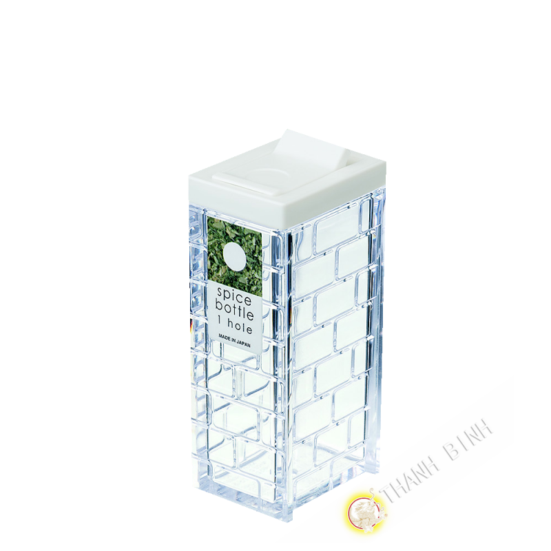 Casella di spezie grano bianco di plastica 1 foro Ø1,2cm 4x9cm INOMATA Giappone Casella di spezie grano bianco di plastica 1 foro Ø1,2cm 4x9cm INOMATA Giappone