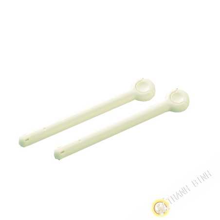 Clip / pince ferme sachet plastique ivoire 3x19cm, lot de 2pcs INOMATA Japon